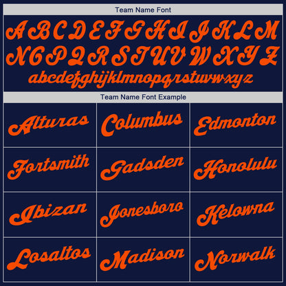 Custom Navy Orange Authentic Baseball Jersey - Sky-Custom