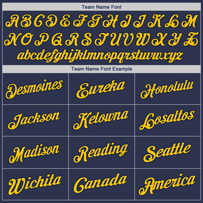 Custom Navy Gold-Navy Authentic Baseball Jersey - Sky-Custom