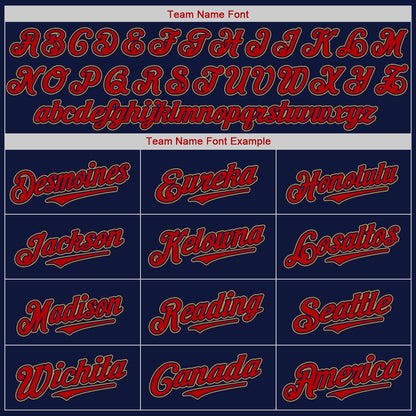 Custom Navy Red-Old Gold Authentic Baseball Jersey - Sky-Custom