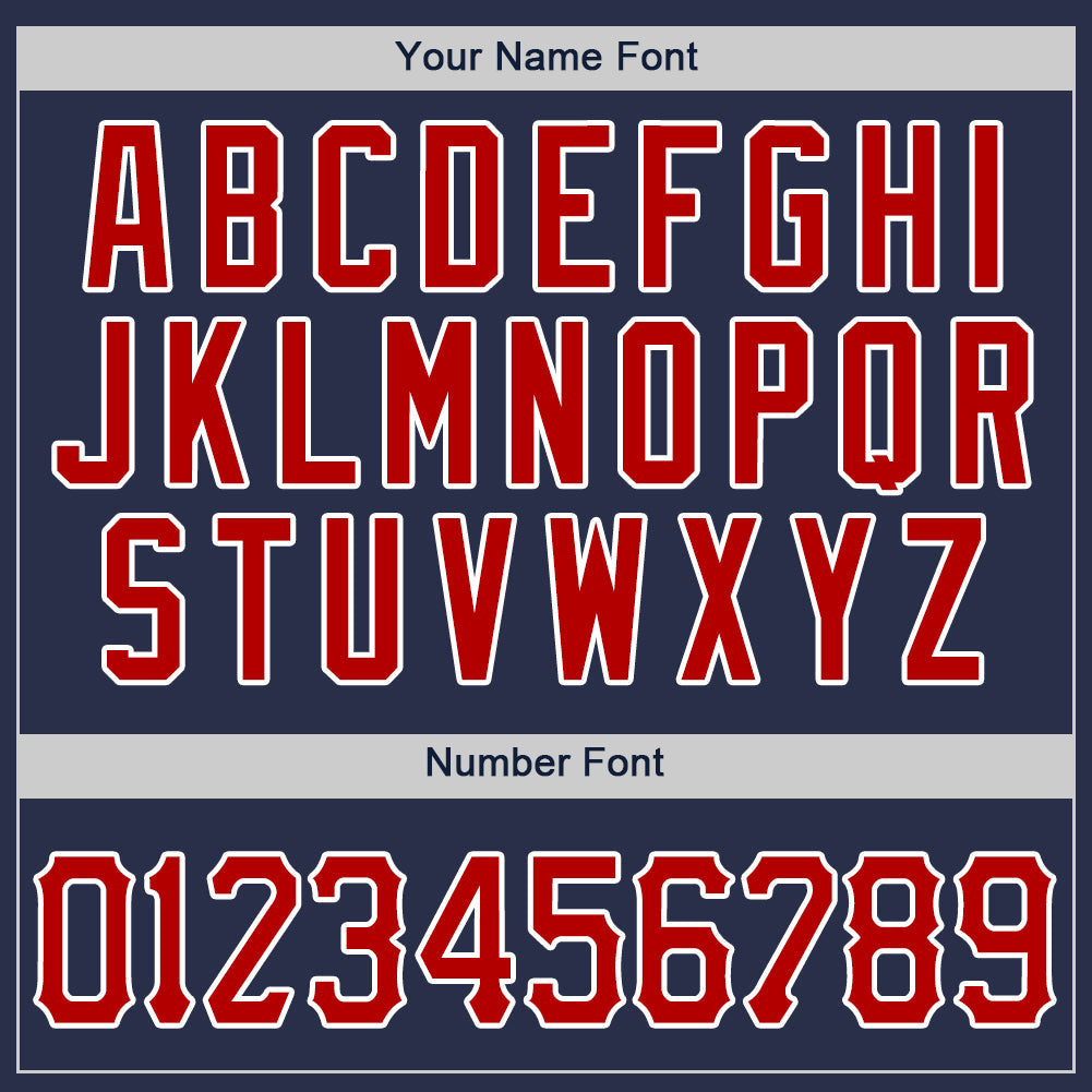 Custom Navy Red-White Authentic Baseball Jersey - Sky-Custom