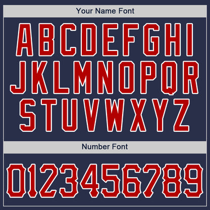 Custom Navy Red-White Authentic Baseball Jersey - Sky-Custom