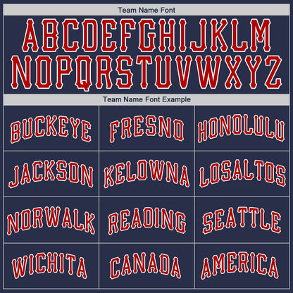 Custom Navy Red-White Authentic Baseball Jersey - Sky-Custom