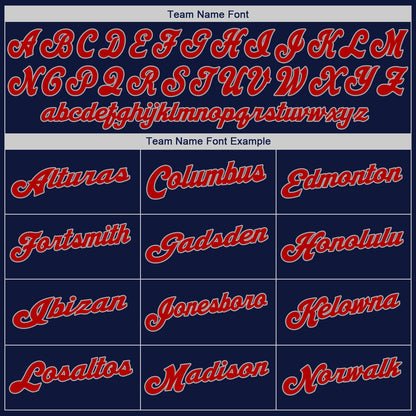 Custom Navy Red-Gray Authentic Baseball Jersey - Sky-Custom