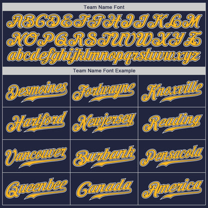 Custom Navy Gold-White Authentic Baseball Jersey - Sky-Custom