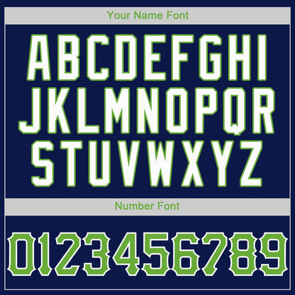Custom Navy Neon Green-White Authentic Baseball Jersey - Sky-Custom