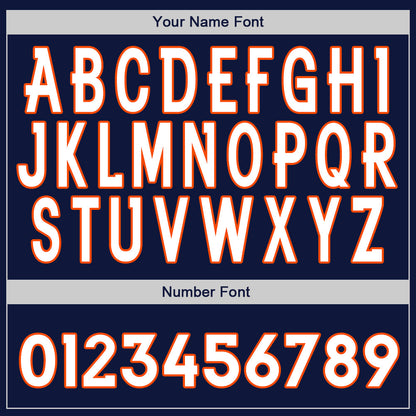 Custom Navy White-Orange Authentic Baseball Jersey - Sky-Custom