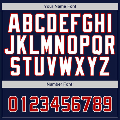 Custom Navy Red-White Authentic Baseball Jersey - Sky-Custom