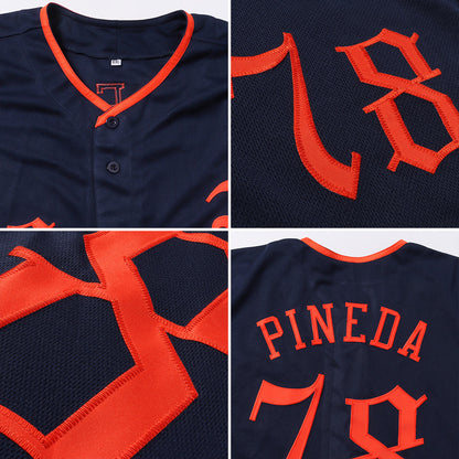 Custom Navy Red-White Authentic Baseball Jersey - Sky-Custom