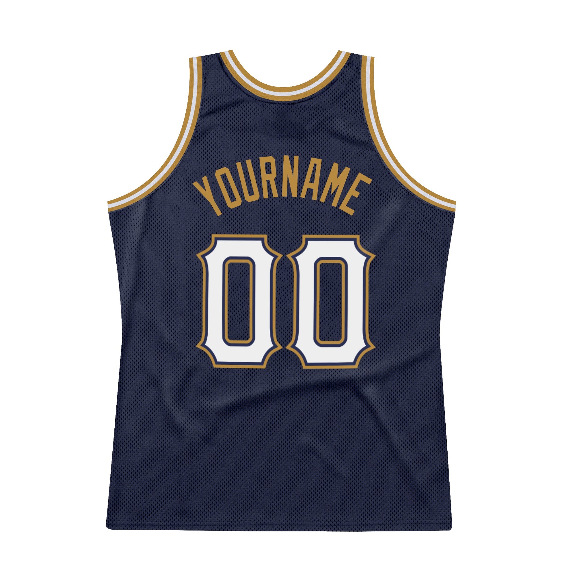 Custom Navy White-Old Gold Authentic Throwback Basketball Jersey - Sky-Custom