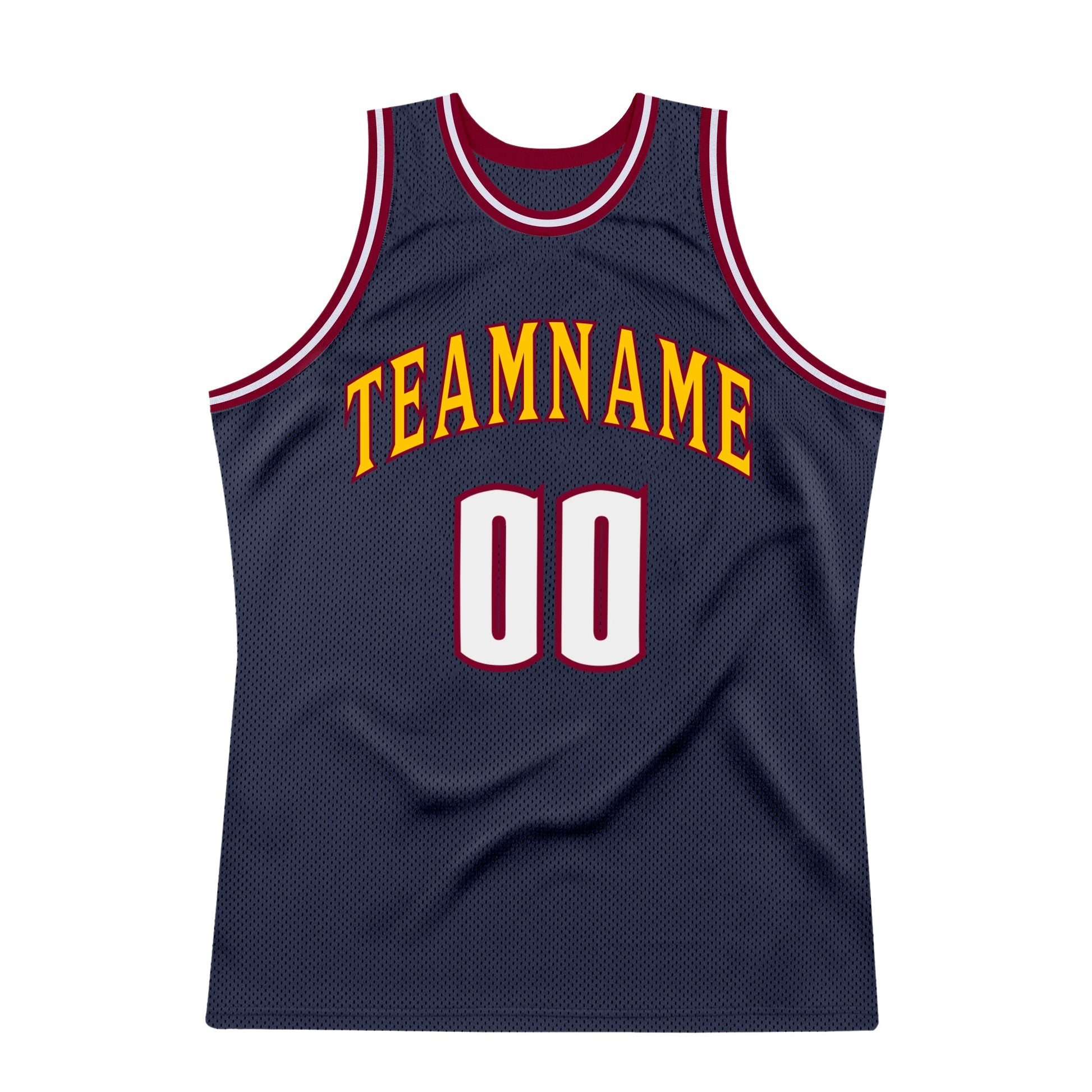 Custom Navy White-Maroon Authentic Throwback Basketball Jersey - Sky-Custom