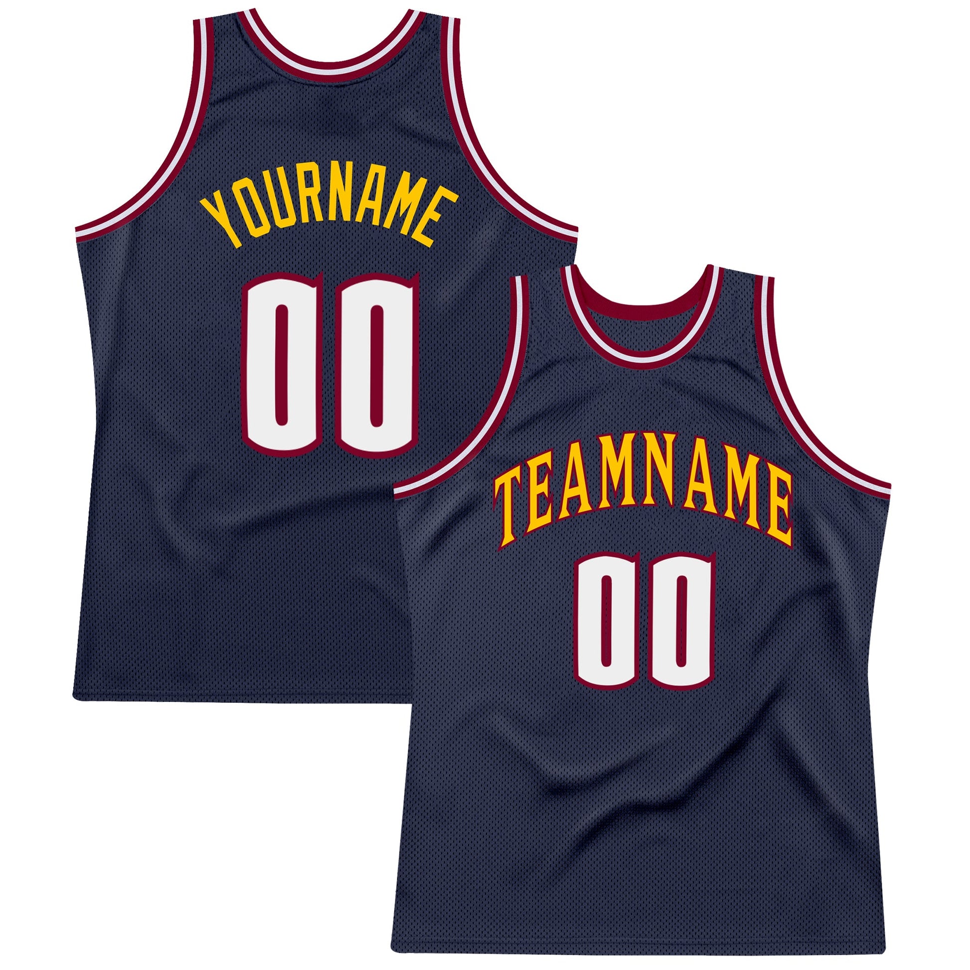 Custom Navy White-Maroon Authentic Throwback Basketball Jersey - Sky-Custom