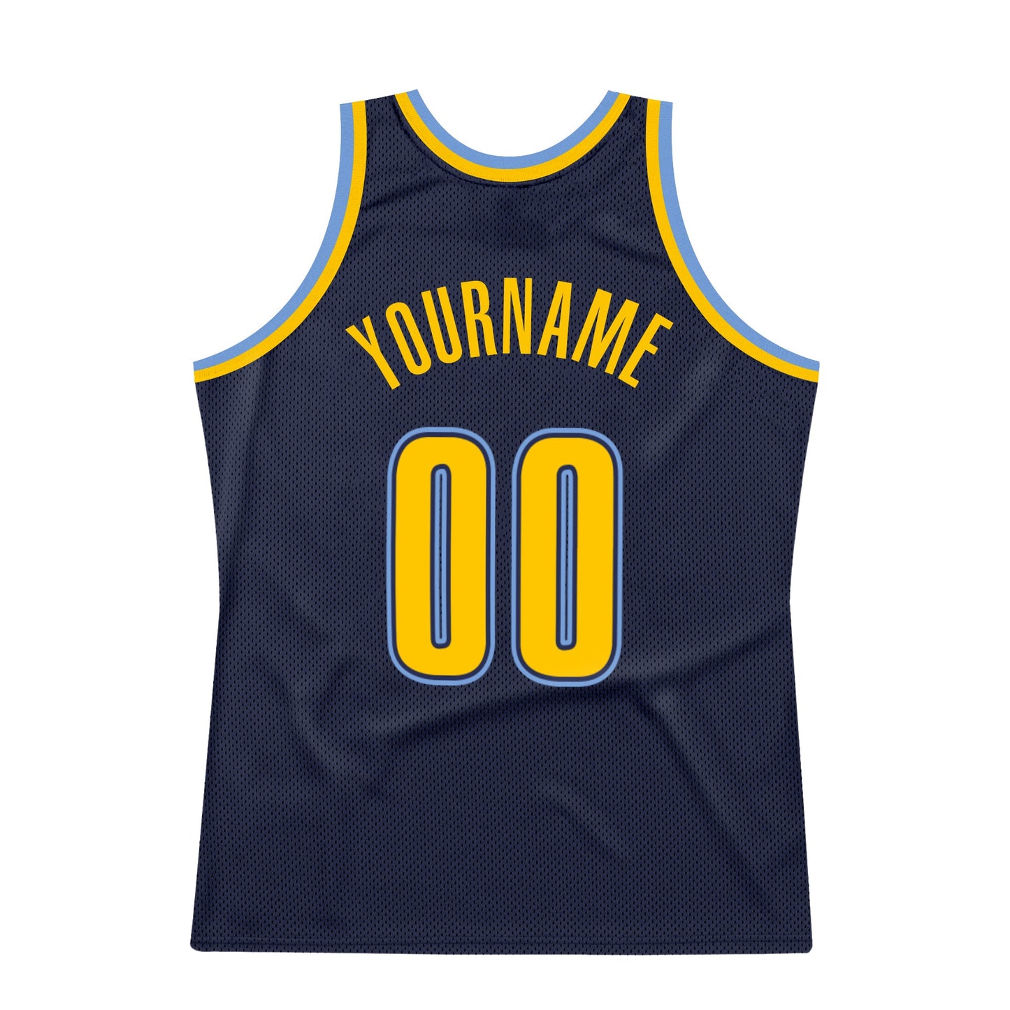 Custom Navy Gold-Light Blue Authentic Throwback Basketball Jersey - Sky-Custom