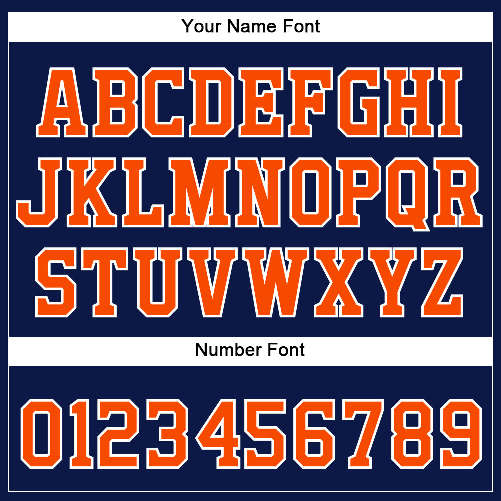 Custom Navy Orange-White Authentic Baseball Jersey - Sky-Custom