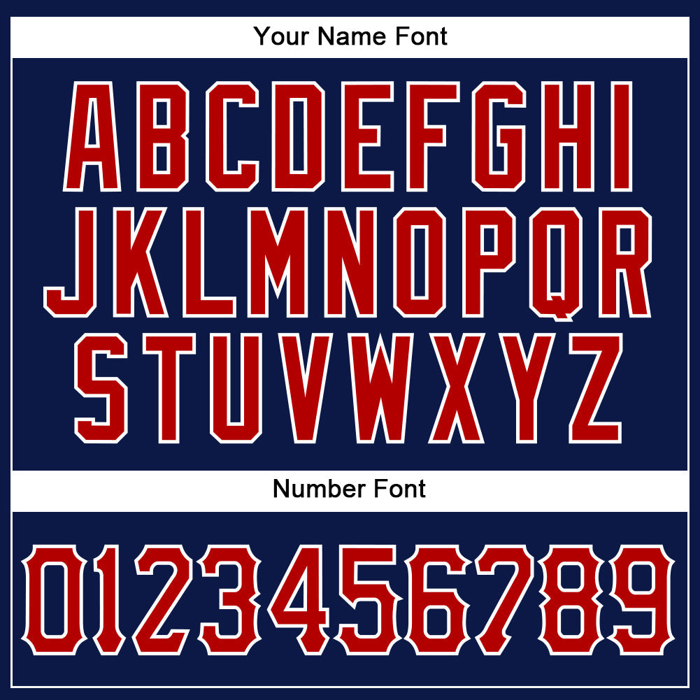 Custom Navy Red-White Authentic Baseball Jersey - Sky-Custom