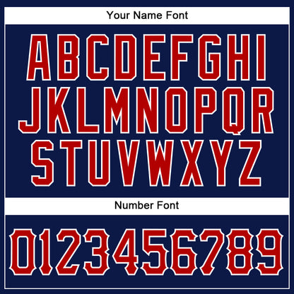 Custom Navy Red-White Authentic Baseball Jersey - Sky-Custom
