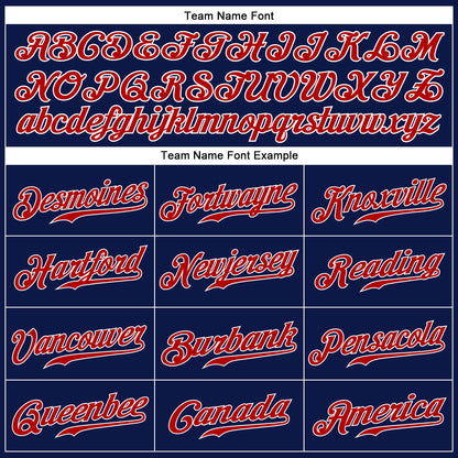 Custom Navy Red-White Authentic Baseball Jersey - Sky-Custom