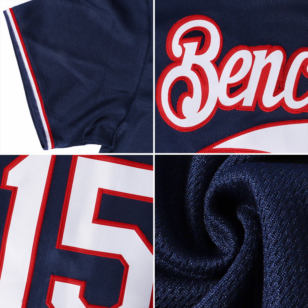 Custom Navy City Cream-Red Authentic Baseball Jersey - Sky-Custom