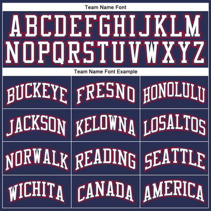 Custom Navy White-Red Authentic Throwback Basketball Jersey - Sky-Custom