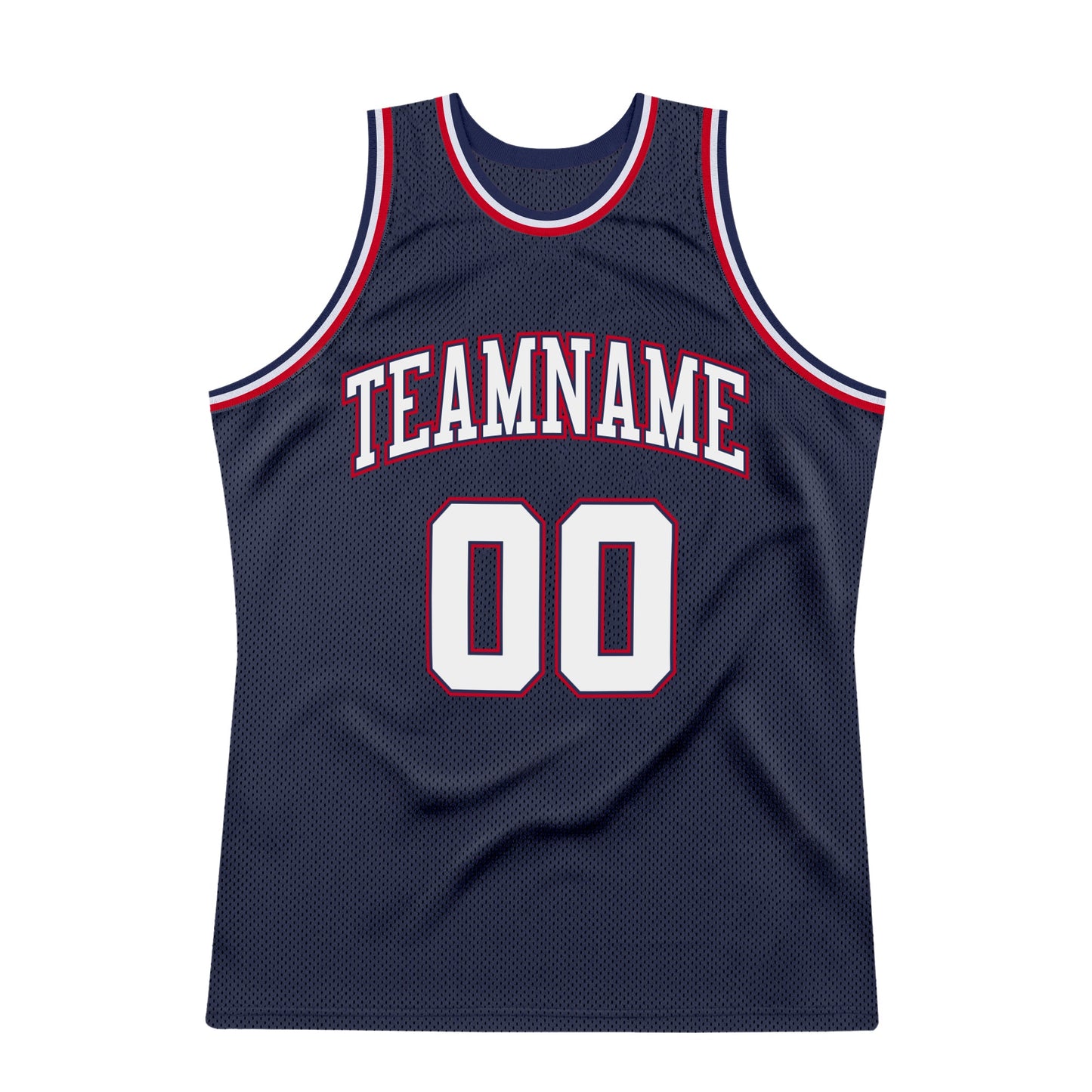 Custom Navy White-Red Authentic Throwback Basketball Jersey - Sky-Custom