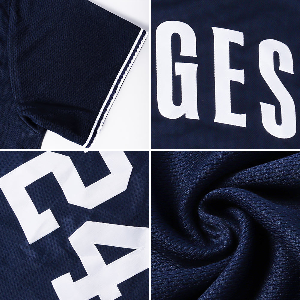 Custom Navy White-Light Blue Authentic Baseball Jersey - Sky-Custom