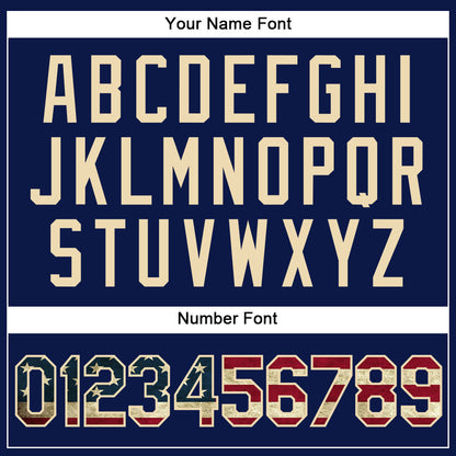 Custom Navy Vintage USA Flag-Cream Authentic Baseball Jersey - Sky-Custom