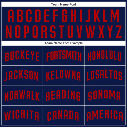 Custom Navy Red Authentic Baseball Jersey - Sky-Custom