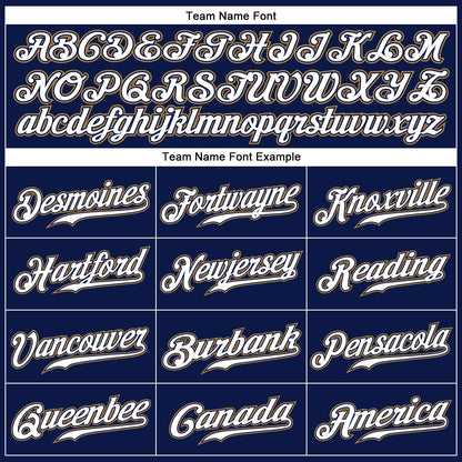 Custom Navy White Pinstripe White-Old Gold Authentic Baseball Jersey - Sky-Custom