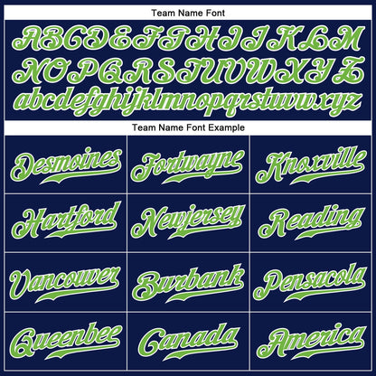 Custom Navy White Pinstripe Neon Green-White Authentic Baseball Jersey - Sky-Custom