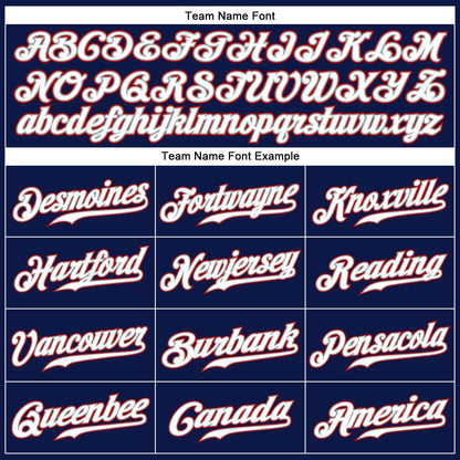 Custom Navy White Pinstripe White-Red Authentic Baseball Jersey - Sky-Custom