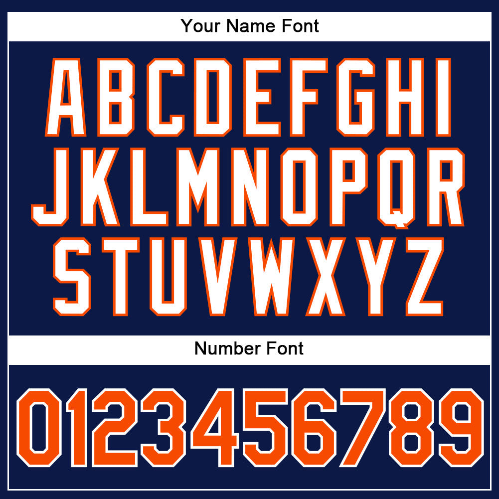 Custom Navy White Pinstripe Orange-White Authentic Baseball Jersey - Sky-Custom