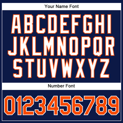 Custom Navy White Pinstripe Orange-White Authentic Baseball Jersey - Sky-Custom