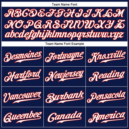 Custom Navy White Pinstripe Red-White Authentic Baseball Jersey - Sky-Custom