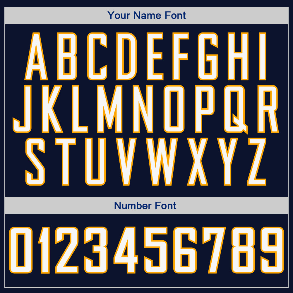 Custom Navy White-Gold Authentic Baseball Jersey - Sky-Custom