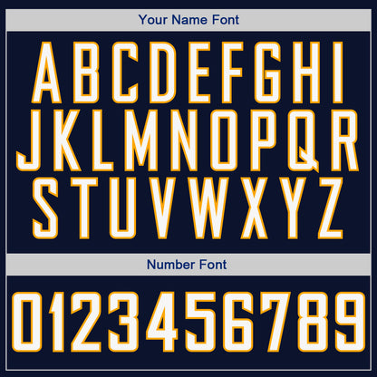 Custom Navy White-Gold Authentic Baseball Jersey - Sky-Custom