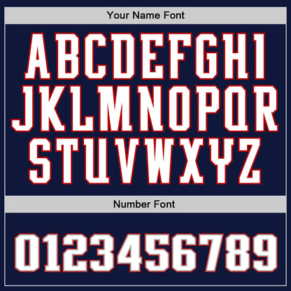 Custom Navy White-Red Authentic Baseball Jersey - Sky-Custom