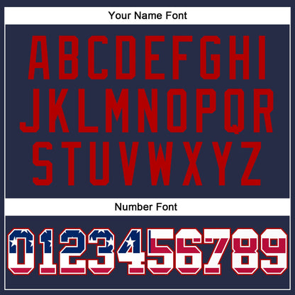 Custom Navy USA Flag-Red Authentic Baseball Jersey - Sky-Custom