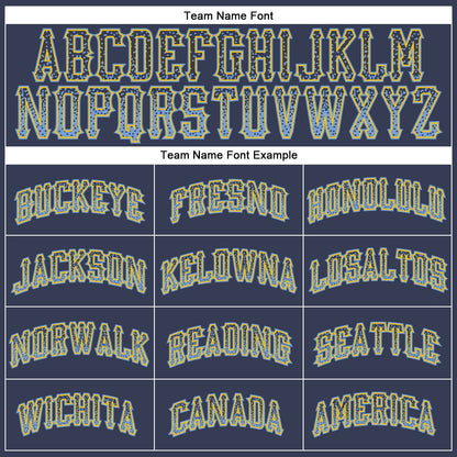 Custom Navy Light Blue-Gold Authentic Drift Fashion Baseball Jersey - Sky-Custom