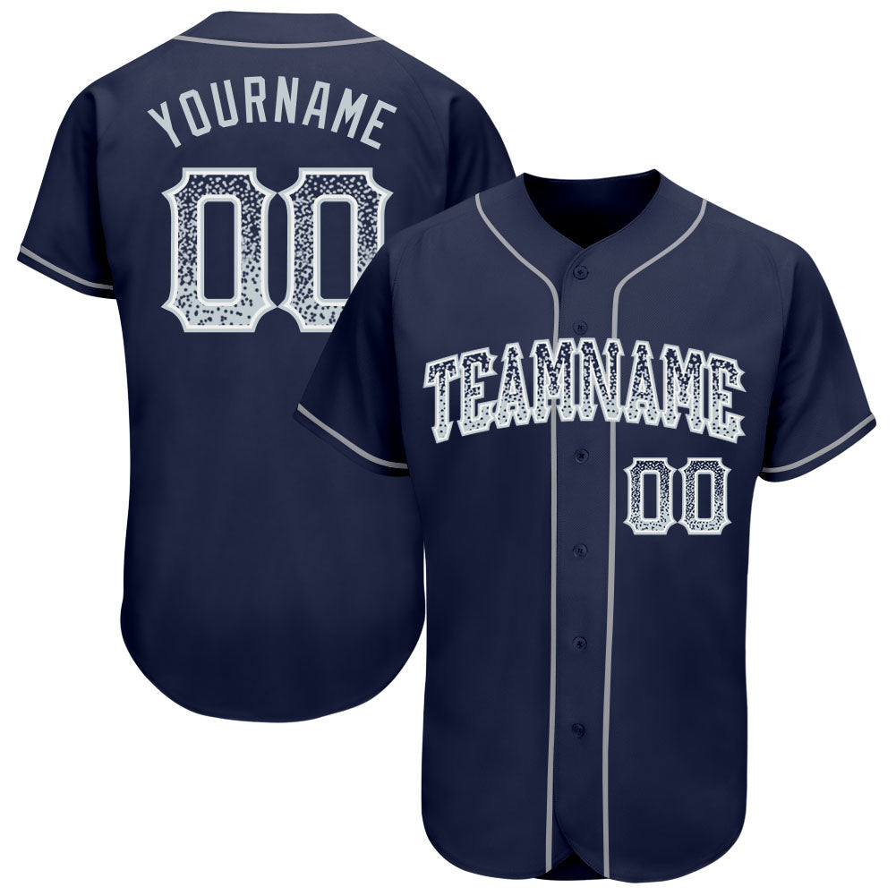 Custom Navy Silver-White Authentic Drift Fashion Baseball Jersey - Sky-Custom