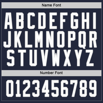 Custom Navy White-Gray Hockey Jersey - Sky-Custom