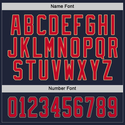 Custom Navy Red-Old Gold Hockey Jersey - Sky-Custom