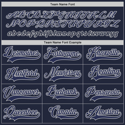 Custom Navy Navy-Gray Hockey Jersey - Sky-Custom