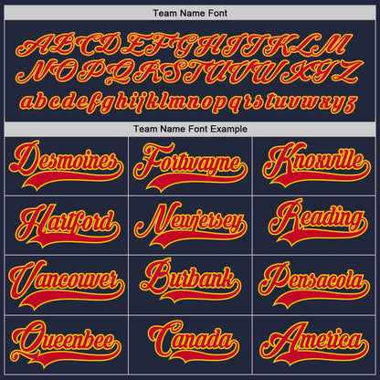 Custom Navy Red-Gold Hockey Jersey - Sky-Custom
