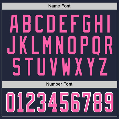 Custom Navy Pink-White Hockey Jersey - Sky-Custom
