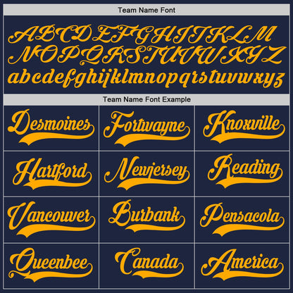 Custom Navy Gold Authentic Baseball Jersey - Sky-Custom