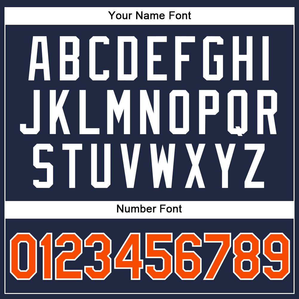 Custom Navy Orange-White Authentic Baseball Jersey - Sky-Custom