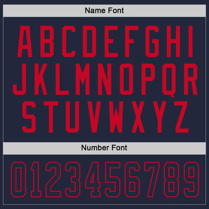 Custom Navy Navy-Red Hockey Jersey - Sky-Custom