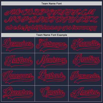 Custom Navy Navy-Red Hockey Jersey - Sky-Custom