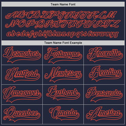 Custom Navy Navy-Orange Hockey Jersey - Sky-Custom