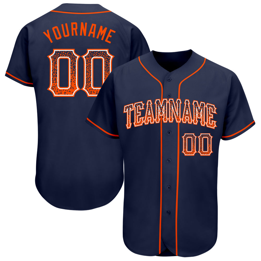 Custom Navy Orange-White Authentic Drift Fashion Baseball Jersey - Sky-Custom