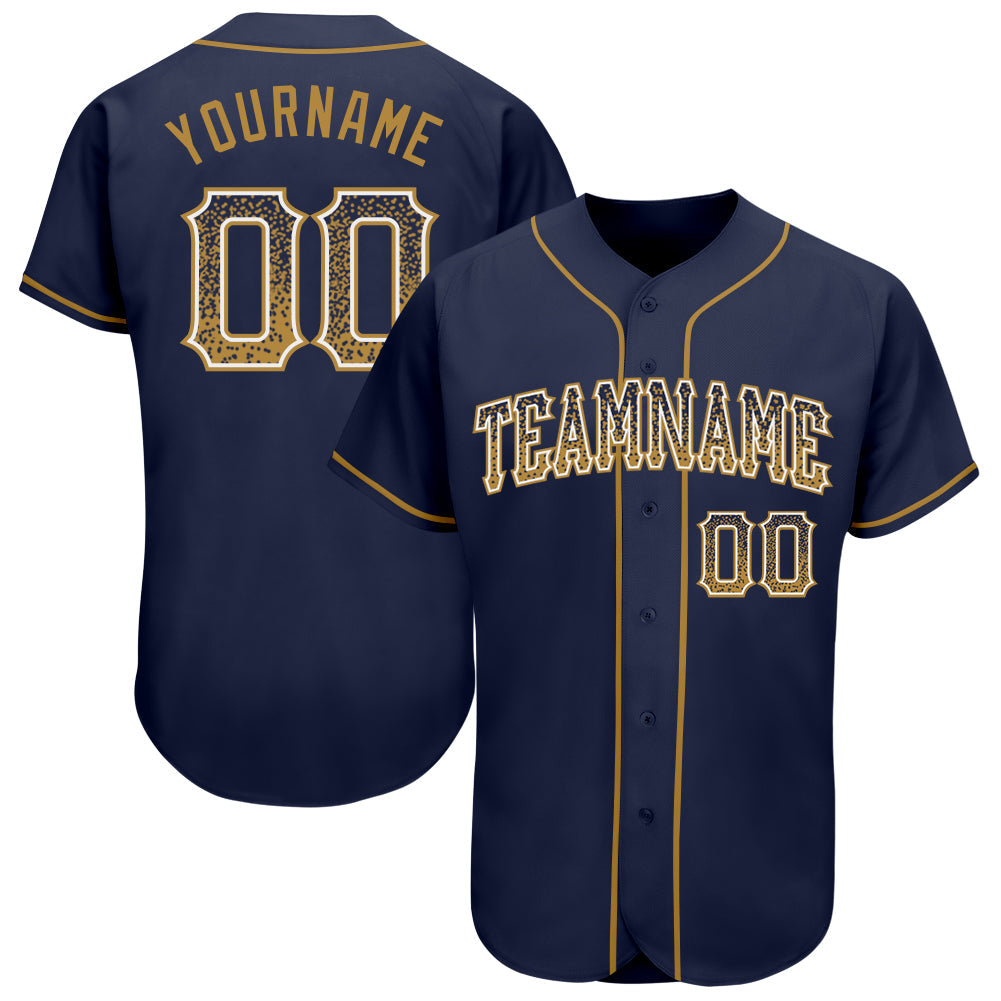 Custom Navy Old Gold-White Authentic Drift Fashion Baseball Jersey - Sky-Custom